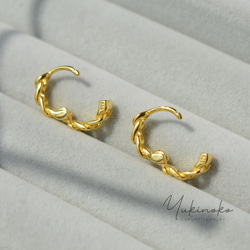 P054G Kihei 設計的美麗耳環 925 銀/金鍍層 無性別耳環 第4張的照片