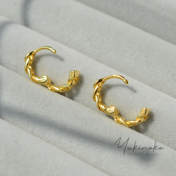 P054G Kihei 設計的美麗耳環 925 銀/金鍍層 無性別耳環 第4張的照片