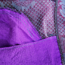 ロング フレアスカート 紫色 サイド切り替え 絹 silk 八掛 M~Lサイズ 6枚目の画像