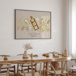 サンドイッチのポスター　/ i1271 / トマトやレタス、タマゴ、アボカドなど　キッチンポスター 3枚目の画像