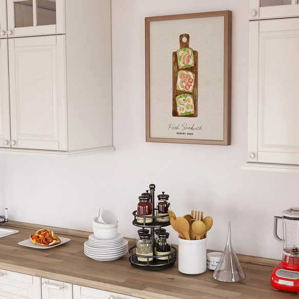 サンドイッチのポスター　/ i1266 / トマトやレタス、タマゴ、アボカドなど　キッチンポスター 4枚目の画像