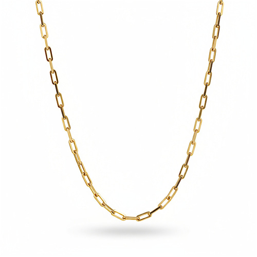 18金イエローゴールド 長小豆チェーンネックレス 43cm SN1001-K18