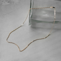 18金イエローゴールド 長小豆チェーンネックレス 43cm SN1001-K18