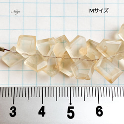 宝石質シトリンAAA-　ラフスライスカットMサイズ　3個　天然石パーツ 4枚目の画像
