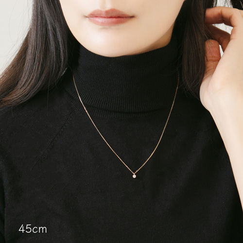 K18ダイヤモンドネックレス 0.1ct 6本たてづめ 40cm/45cm 18金GOLD