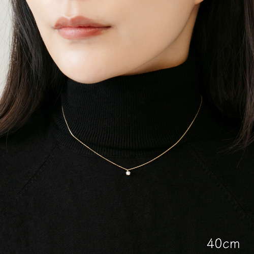 K18ダイヤモンドネックレス 0.1ct 6本たてづめ 40cm/45cm 18金GOLD