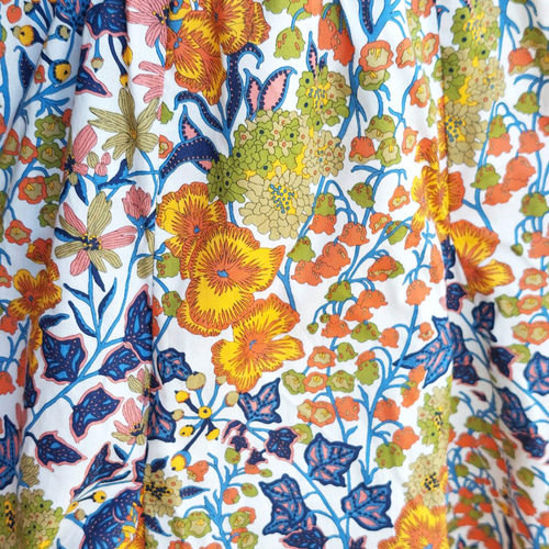 送料無料】リバティプリント《14枚ハギスカート》エドナ（オレンジ系