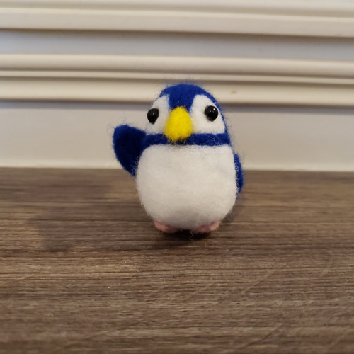 羊毛フェルト ペンギン 青いペンギンぺんちゃん f00104 羊毛フェルト