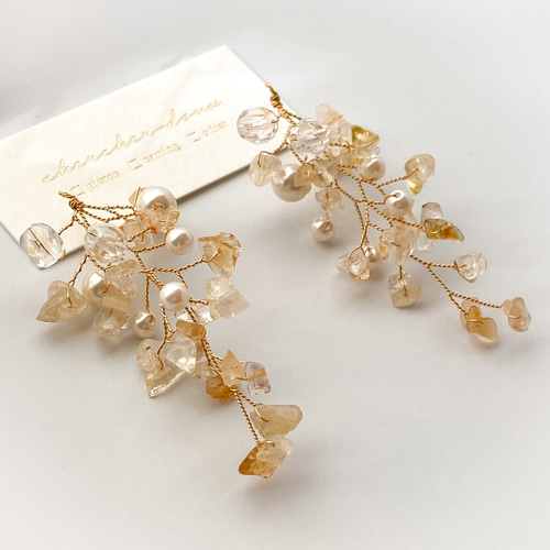 【clover*‪ஐ 】宝石質シトリンの大粒ピアス/イヤリング 楽天市場】碌山 シトリン ピアス 黄金色にきらめく華やか天然石