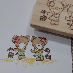 消しゴムはんこ♪ 218 サンキューカード お礼 カード ありがとう くま