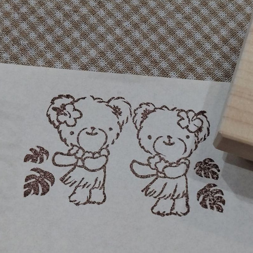 消しゴムはんこ♪ 131 ふわふわくまちゃん フラダンス ハワイ スタンプ