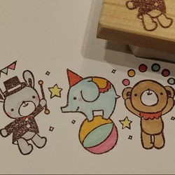 消しゴムはんこNo.89 ちびくまベレー帽 消しゴムはんこNo.89 ちびくま