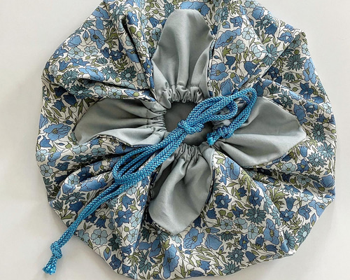 flower さま　専用ページ　リバティ　巾着　ハンドメイド リバティGloria Flowers 巾着☆ピンク×グレイッシュブラウン無地