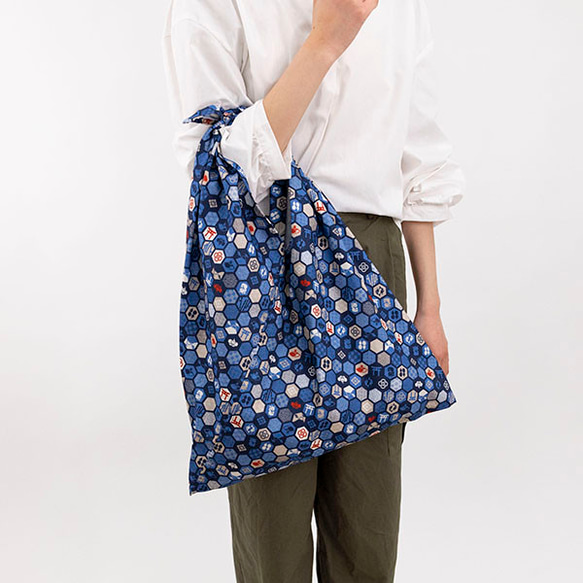 Azuma 手提包 -六邊形 - 100% 棉 Azuma 包，帶長手柄，可用作環保包 (AZM-605) 第4張的照片