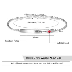 名前 名入れ 誕生石(人工) ブレスレット オーダー メイド ネーム ジュエリー アクセサリー Ora-104 4枚目の画像