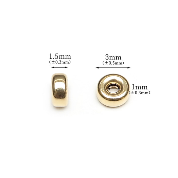 14KGF ロンデル 3mm【5コ販売】(14K-101RD 2枚目の画像