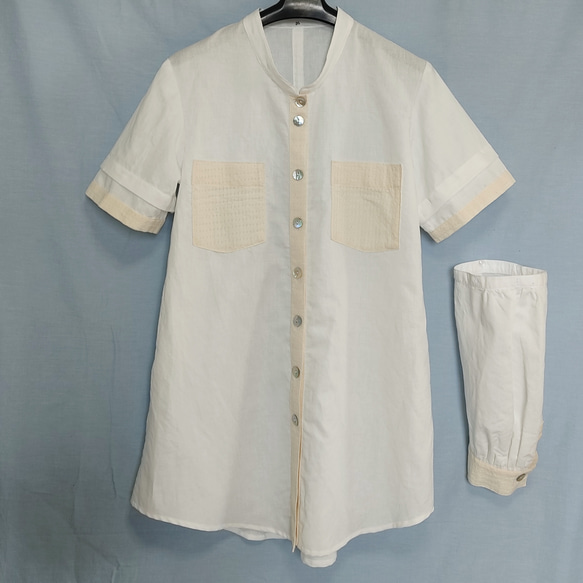 えり袖取れるホワイトシャツ3Lトール 4枚目の画像