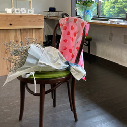 とちおとめの降る空　オリジナル手拭い　ストロベリーピンク　使い方の紙付き　日本製 5枚目の画像