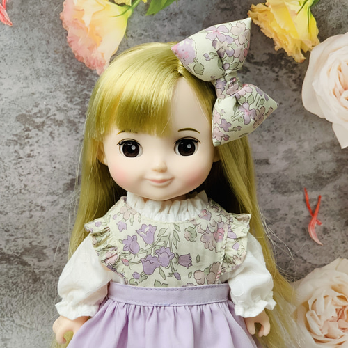 リバティ クレアドルーン 子供服 26㎝ドール お揃い 花柄 エプロン