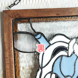 ステンドグラスパネル　壁掛け　インテリア雑貨　ウォールデコ　青いナマハゲ　ギフト　和室　新築祝い　家のお守り　送料無料 8枚目の画像