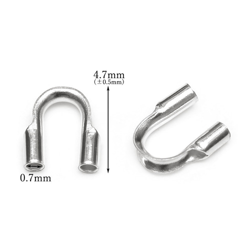 SILVER925 U字金具［0.7mm穴］【7コ販売】(SV-609UJ 金具