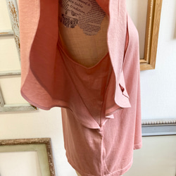 セール価格★フリル袖が可愛い❤️ラメ入りフリル袖トップスTシャツ ピンク（サイズフリーL） 8枚目の画像