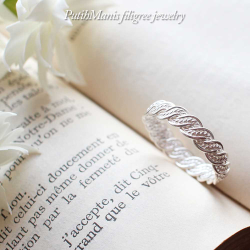 20号以上】大きめサイズの少し太めの三つ編みリング [R-16L-si] 指輪