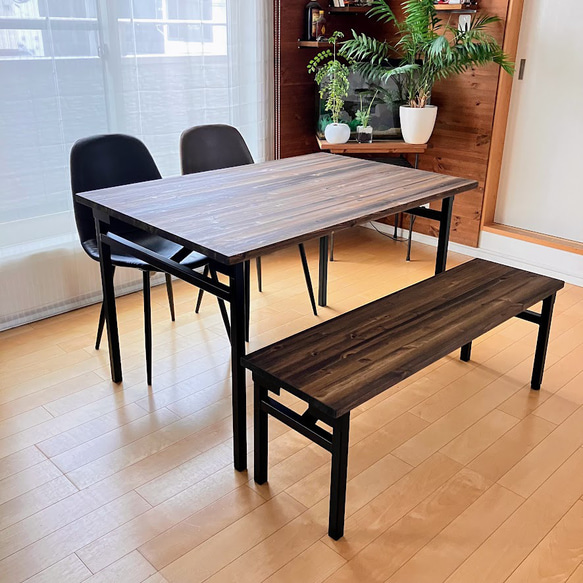 1セット限り 折りたたみダイニングテーブルセット ベンチ
