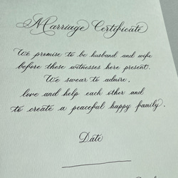 結婚証明書【インク違いあり・全て手書き】 5枚目の画像