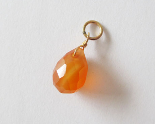 14KGF [天然石チャーム] カーネリアン ドロップカット（ai-0694