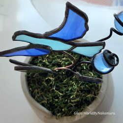 青い鳥　ステンドグラス雑貨　置物　インテリア雑貨　サンキャッチャー　誕生日プレゼント 　ギフト　新築祝い　送料無料 8枚目の画像
