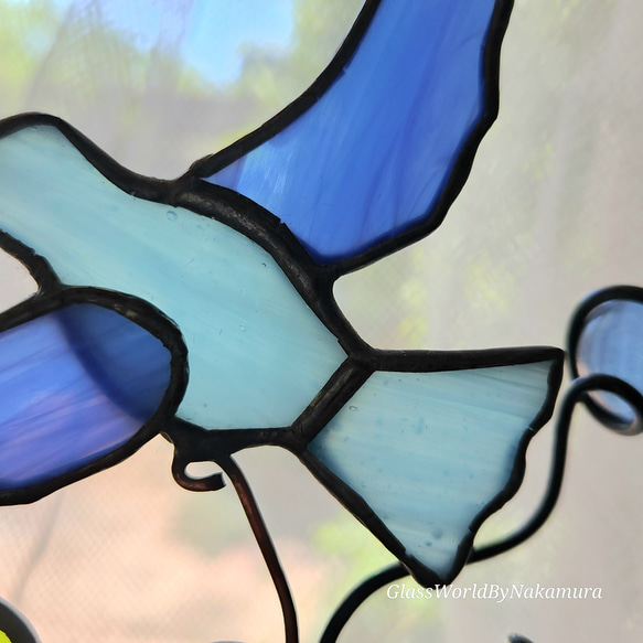 青い鳥　ステンドグラス雑貨　置物　インテリア雑貨　サンキャッチャー　誕生日プレゼント 　ギフト　新築祝い　送料無料 6枚目の画像