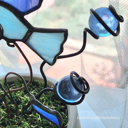 青い鳥　ステンドグラス雑貨　置物　インテリア雑貨　サンキャッチャー　誕生日プレゼント 　ギフト　新築祝い　送料無料 4枚目の画像