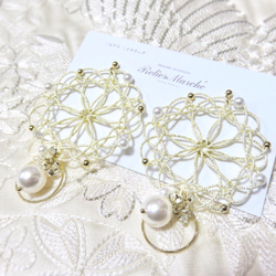 【Wedding】水引レース風ピアス/イヤリング ✽結婚式✽白無垢✽ドレス✽成人式✽卒業式✽和服✽プレゼント✽ 4枚目の画像