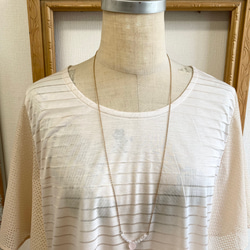 特價 飄逸喇叭袖❤️ 邊框圖案喇叭袖束腰外衣T卹 淡粉色（尺碼L） 第4張的照片