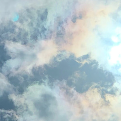 トートバッグ　虹色の空　雲の絵　空と海の絵　レインボーカラー綿菓子雲虹色ナチュラルエコバッグマルシェバッグ肩掛けバッグ 7枚目の画像
