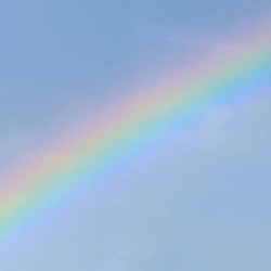 トートバッグ　虹色の空　雲の絵　空と海の絵　レインボーカラー綿菓子雲虹色ナチュラルエコバッグマルシェバッグ肩掛けバッグ 15枚目の画像