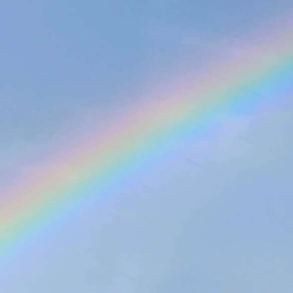 トートバッグ　虹色の空　雲の絵　空と海の絵　レインボーカラー綿菓子雲虹色ナチュラルエコバッグマルシェバッグ肩掛けバッグ 15枚目の画像