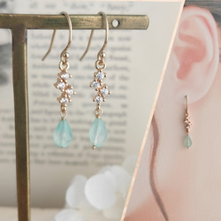 白妙◆ブルーカルセドニー×ブルームーンストーン×カイヤナイトピアス✧リリー 白妙様専用◇ブルーカルセドニー×ブルームーンストーン×カイヤナイト