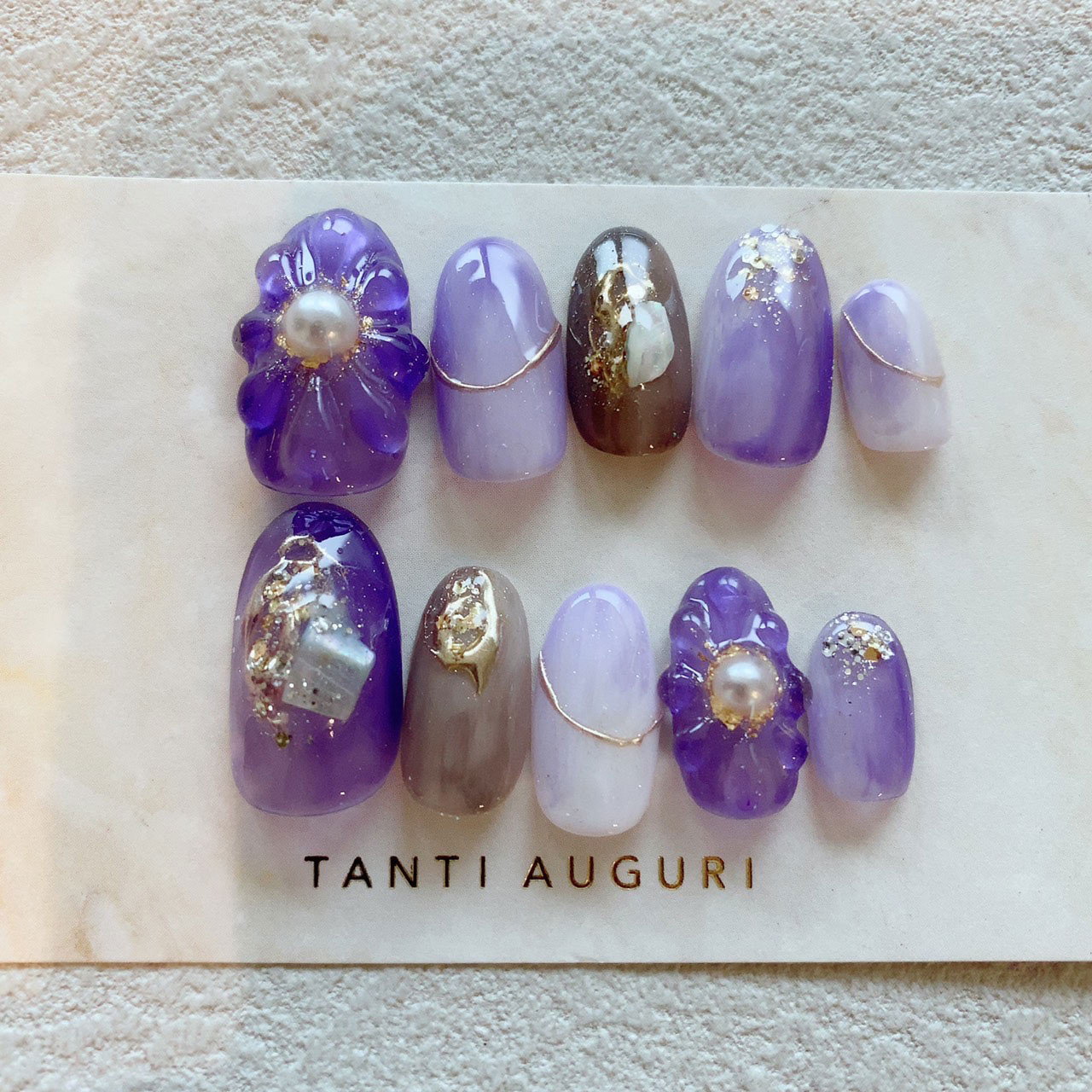 ネイルチップ 成人式 和柄 振袖 紫 花 フラワー ネイルチップオーダー ネイルチップ 成人式 和柄 振袖 花 フラワー 紫 ネイルチップ