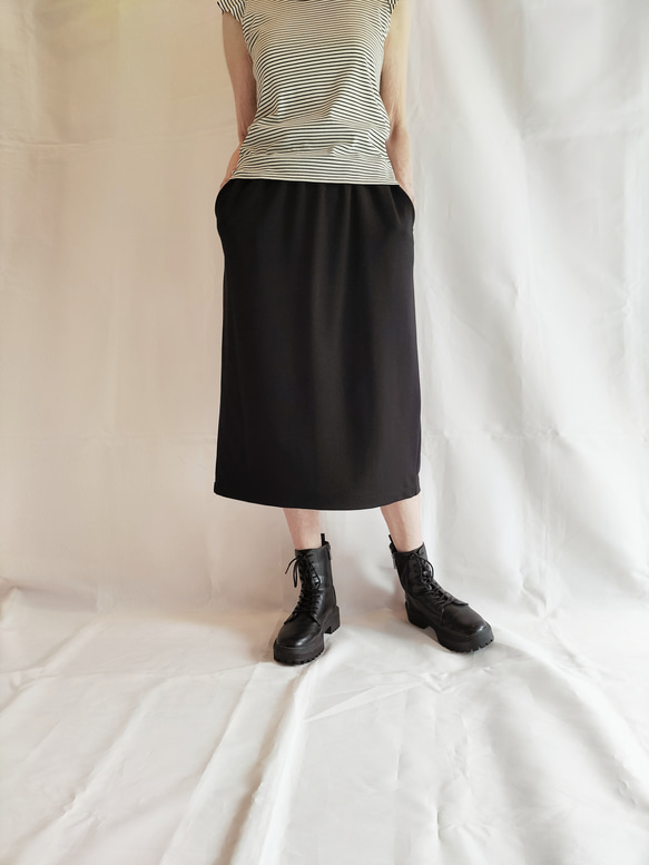 『楽ちん♥タイトスカート』ミモレ丈・ストレッチ【M,L,2L】 5枚目の画像