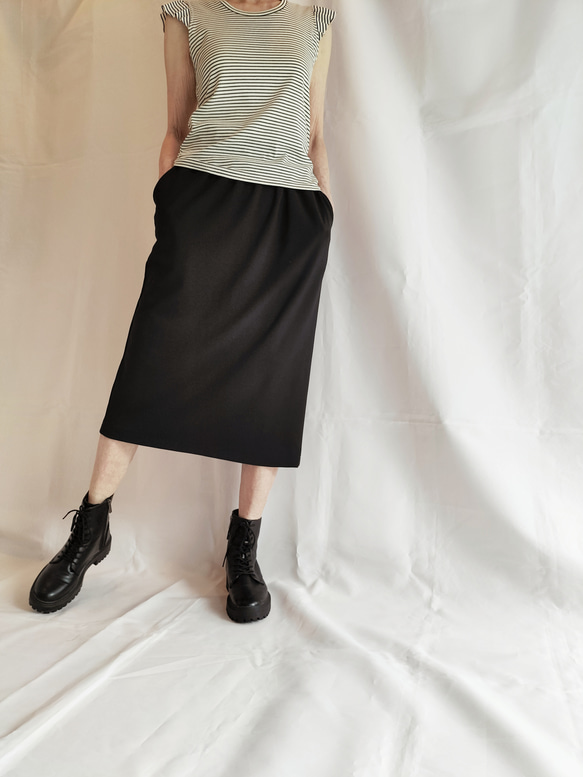 『楽ちん♥タイトスカート』ミモレ丈・ストレッチ【M,L,2L】 4枚目の画像