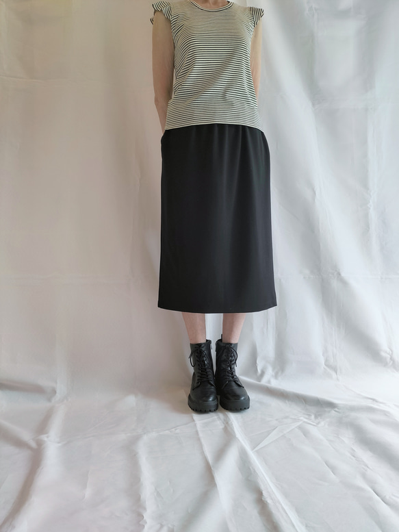 『楽ちん♥タイトスカート』ミモレ丈・ストレッチ【M,L,2L】 2枚目の画像