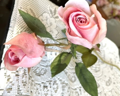 飾る布花　薔薇の花 アンティーク風な薔薇‥布花＊ | お家で布花・ポーセラーツ
