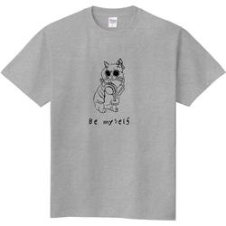 "Be my self"  おめかし猫 Tシャツ 3枚目の画像