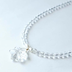 14KGF 水晶 お花のネックレス クリスタル 天然石ネックレス ~flower 6枚目の画像