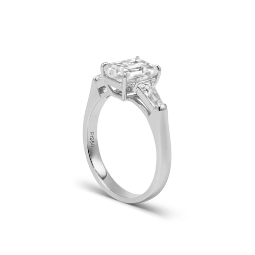 2ctセンターエメラルドカットデザインリング H01109-01（4週間