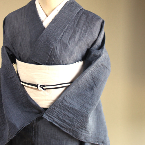 小千谷ちぢみ 反物・未仕立て】小千谷ちぢみ着尺(縞) 本麻オーガニックラミー