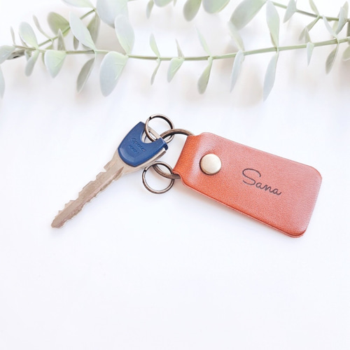 栃木レザー＊レーザー刻印 キーリングキーホルダー 席札 プチギフト 名