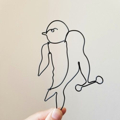 ツバッチョ】 ワイヤーアート 壁飾り つばめ ワイヤークラフト 飾り 